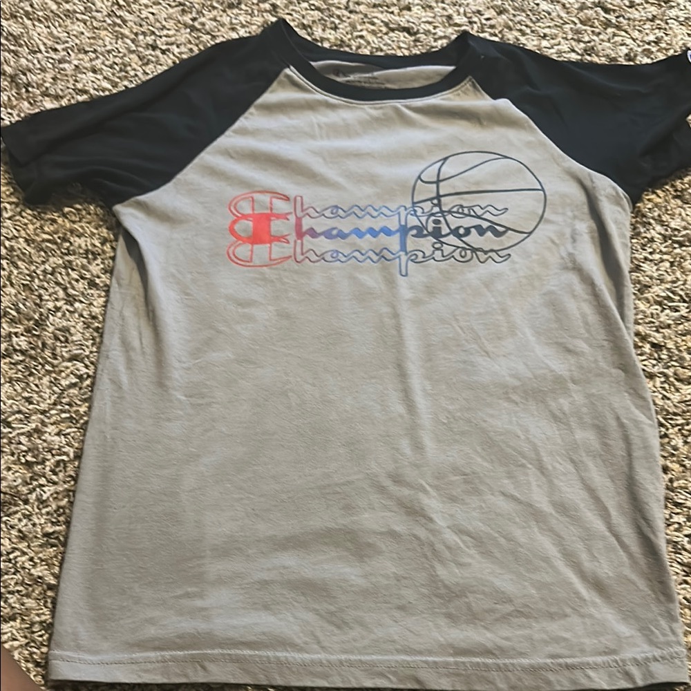 Champion Gray and Black Short Sleeve Tees